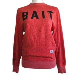 Bait Invisible Pockets Fitted Crewneck Sweatshirt Red